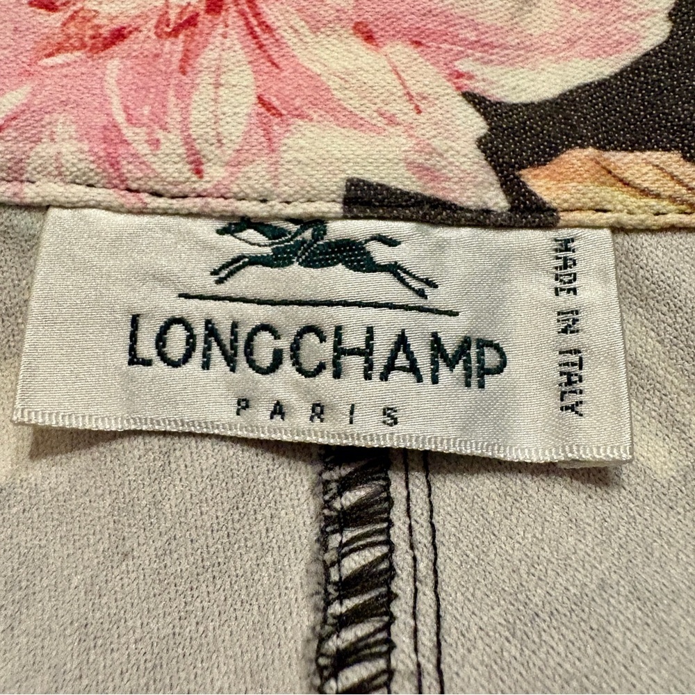 VINTAGE Longchamp Paris Floral Capri Size 4 - Picture 3 of 6